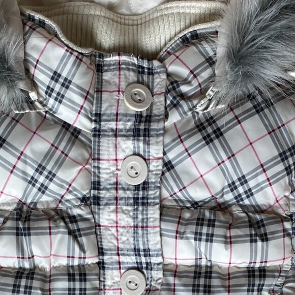 Vintage Aeropostle Plaid Faux Fur Hooded Vest Removable Hood Puffer 90s Y2K-L - Picture 6 of 16